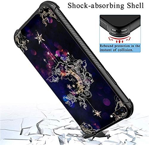 DAHAOGUO iPhone 8 Case,Crescent Moon Floral Pattern Tempered Glass iPhone 7 Cases for Girls Wome [Four Corners] [Anti-Fall] Fashion Pattern Design Cover Case for iPhone 8/7 Galaxy Star