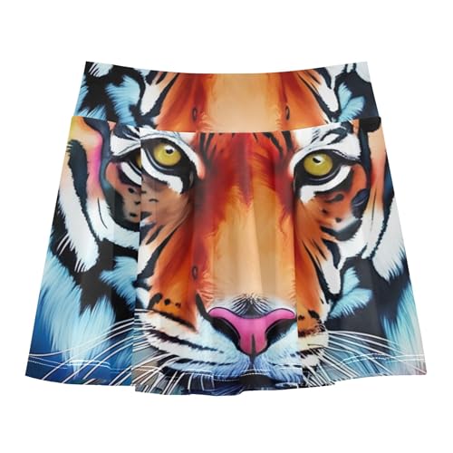 Floral Athletic Shorts Girls Skorts Toddlers Tennis Skirts Butterfly Tiger Painted Colorful 4t