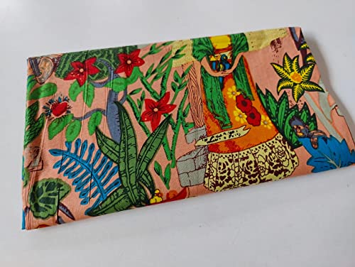 Image of Fashionmart Floral Printed Cotton Fabric Cloth Hand Block Print Fabric Women Material Running Jaipuri Hand Block Printed Women Dress Material Kurtis Natural 44 inch Inches Width 2.5 Meter (Pattern 37)