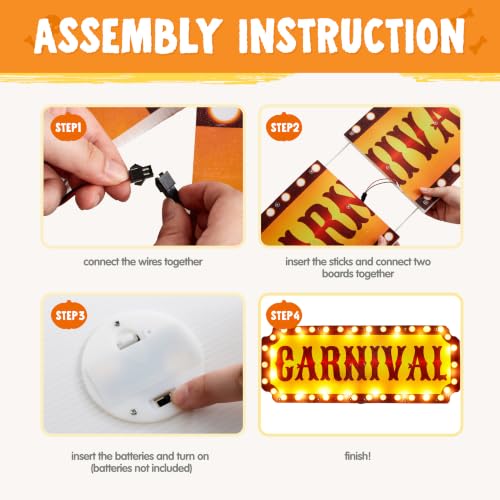 Image of JOYIN Trunk Or Treat Car Decor Kit for SUV Halloween Decorations Outdoor Circus Carnival Clown Design, LED Lights Boards Stickers for Haunted House Door Archway Entryway