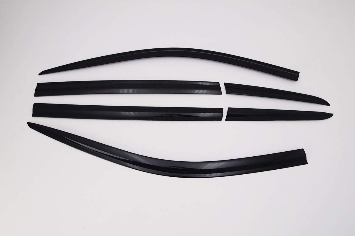 Autoclover - Set di 6 deflettori frangivento, adesivi, in plastica ABS di alta qualità, per Jeep Compass 2006-2017