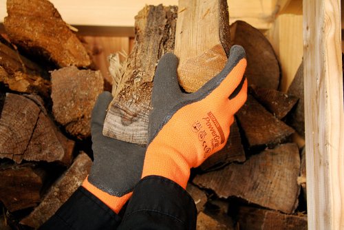 Kerbl 297385 PowerGrab Thermo Strickhandschuh Latex mit Acrylfutter Größe: 11, orange