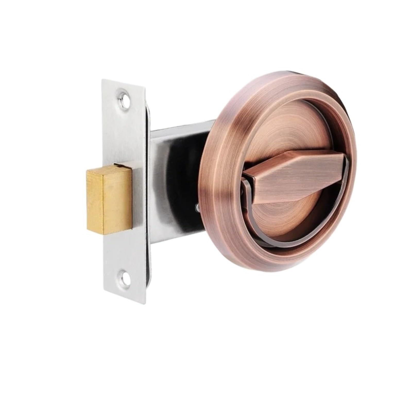 YXINAER Round Recessed Door Lock Stainless Steel Invisible Door Lock