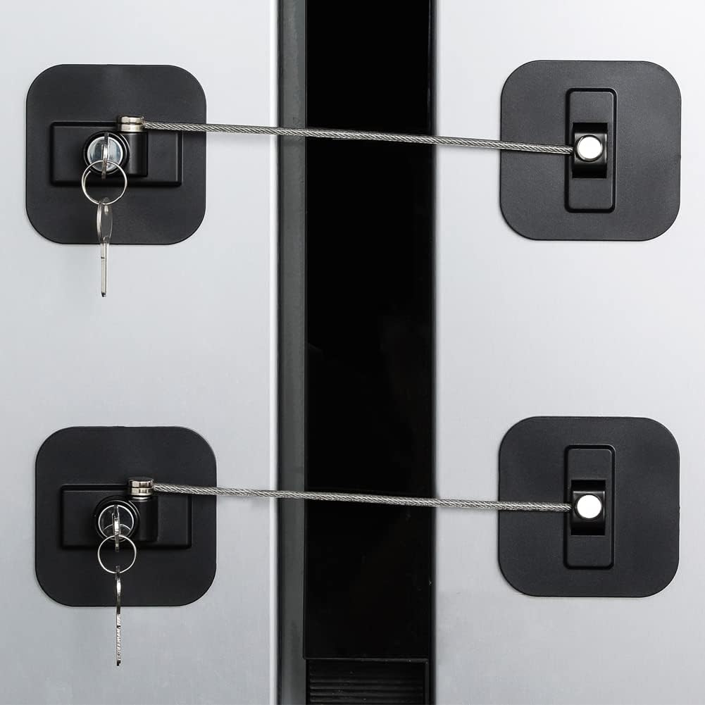Fridge Lock,2 Pack Refrigerator Lock with Keys,Freezer Lock and Child