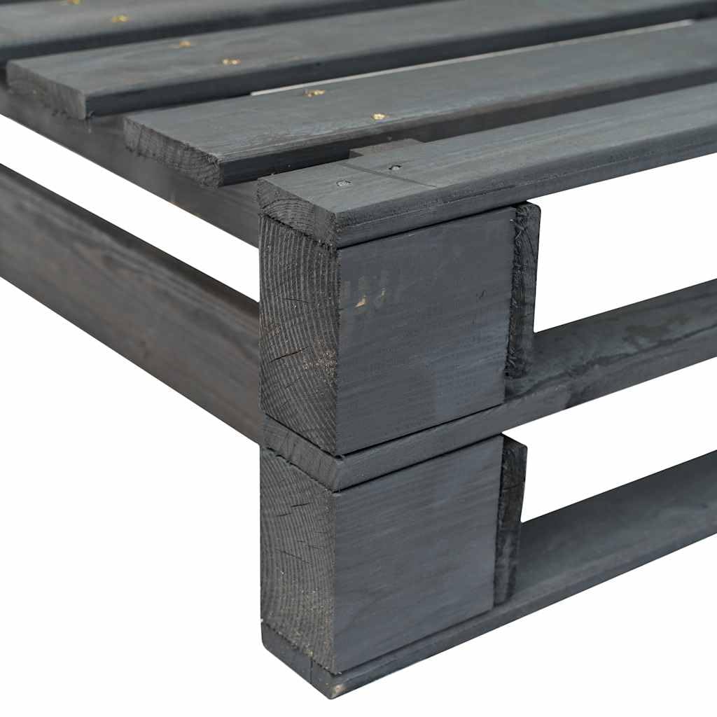 Banco esquinero Paleta Jardín Madera Gris