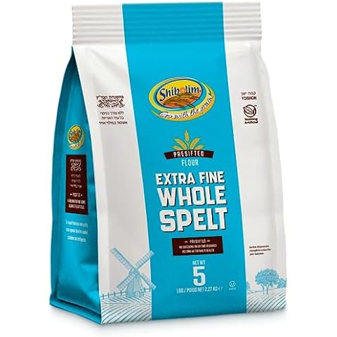 Shibolim Stone Ground Extra Fine Whole Spelt Flour, 80oz (5lb Bag) | Triple Sifted Flour | 100% Whole Grain | Certified Kosher Cover