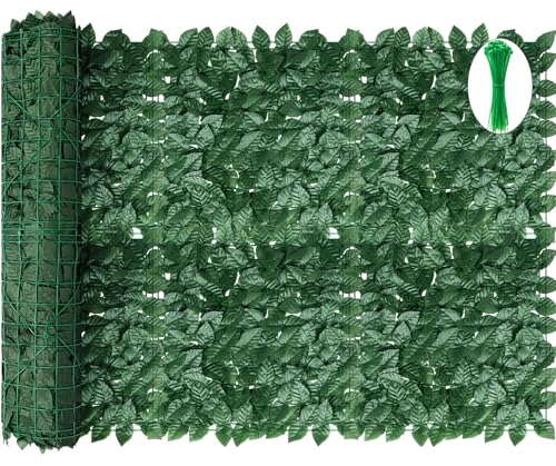Artificial Ivy Privacy Fence Screen, 120x40 inch Dense Leaves Fence Panel, Super Privacy Greenery Wall Faux Ivy Greenery Backdrop Ivy for Patio, Balcony, Garden, Backyard Indoor Outdoor Decor