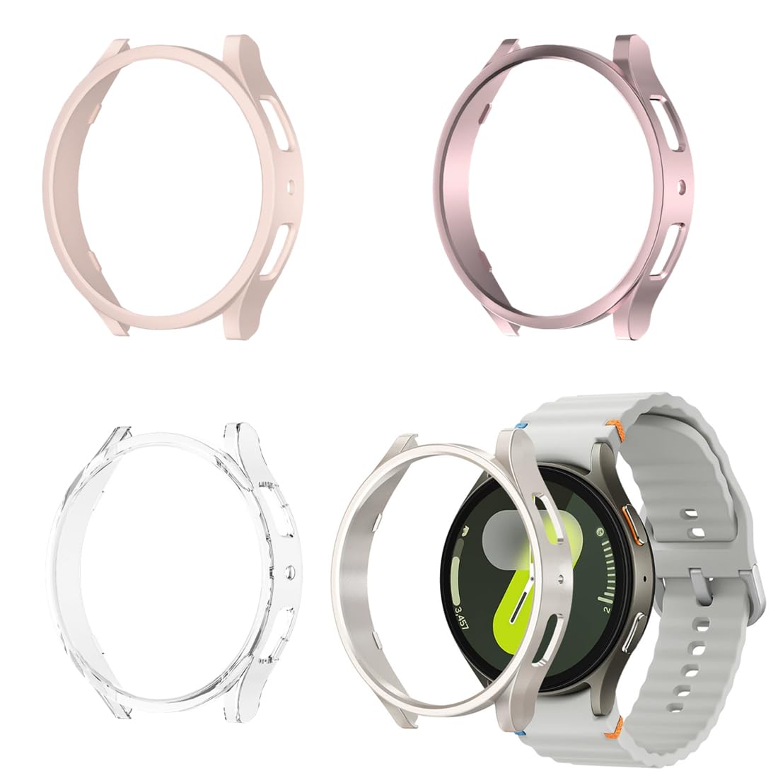 4 Piezas Protector de Pantalla Compatible con Samsun g Galaxy Watch 7 40mm, Funda Protector Compatible con Galaxy Watch 7 40mm