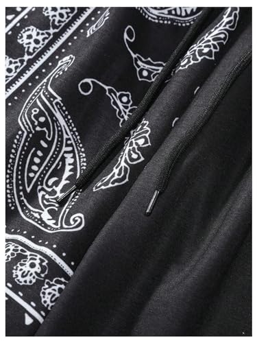 OYOANGLE Men's 2 Piece Outfits Boho Paisley Print Short Sleeve Top and Drawstring Shorts Set Tracksuits4