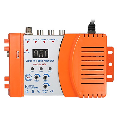 Può convertire audio e video in RF tramite canale.