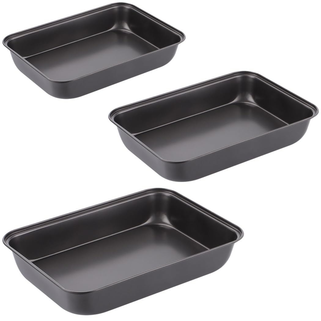 3 Stück Antihaft-Backformen, Karbonstahl, stapelbar, 3-teiliges Backform-Set, Küchen-Backformen für Fleisch, Brot, Kekse