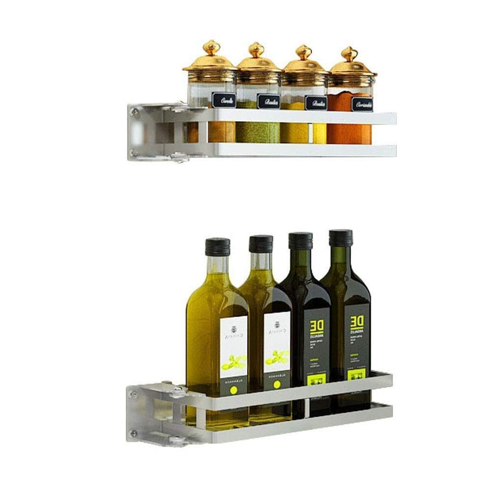 HADECOLL Shelf,Kitchen Racks Spice Rack Seasoning Bottle Rack, With Pantry Holder Condiment Shelf Packet Organizer Herb Rack Drilled Holes Wall Mounted Storage Rack,A,A