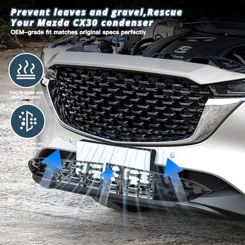 Image of (2PCS /Sets) CX5 Front Grill Mesh Inserts Trims for Mazda CX-5 KF Accessories ABS Material Front Grille Guard Compatible with 2022 2023 2024 2025 Mazda CX5(420MM)