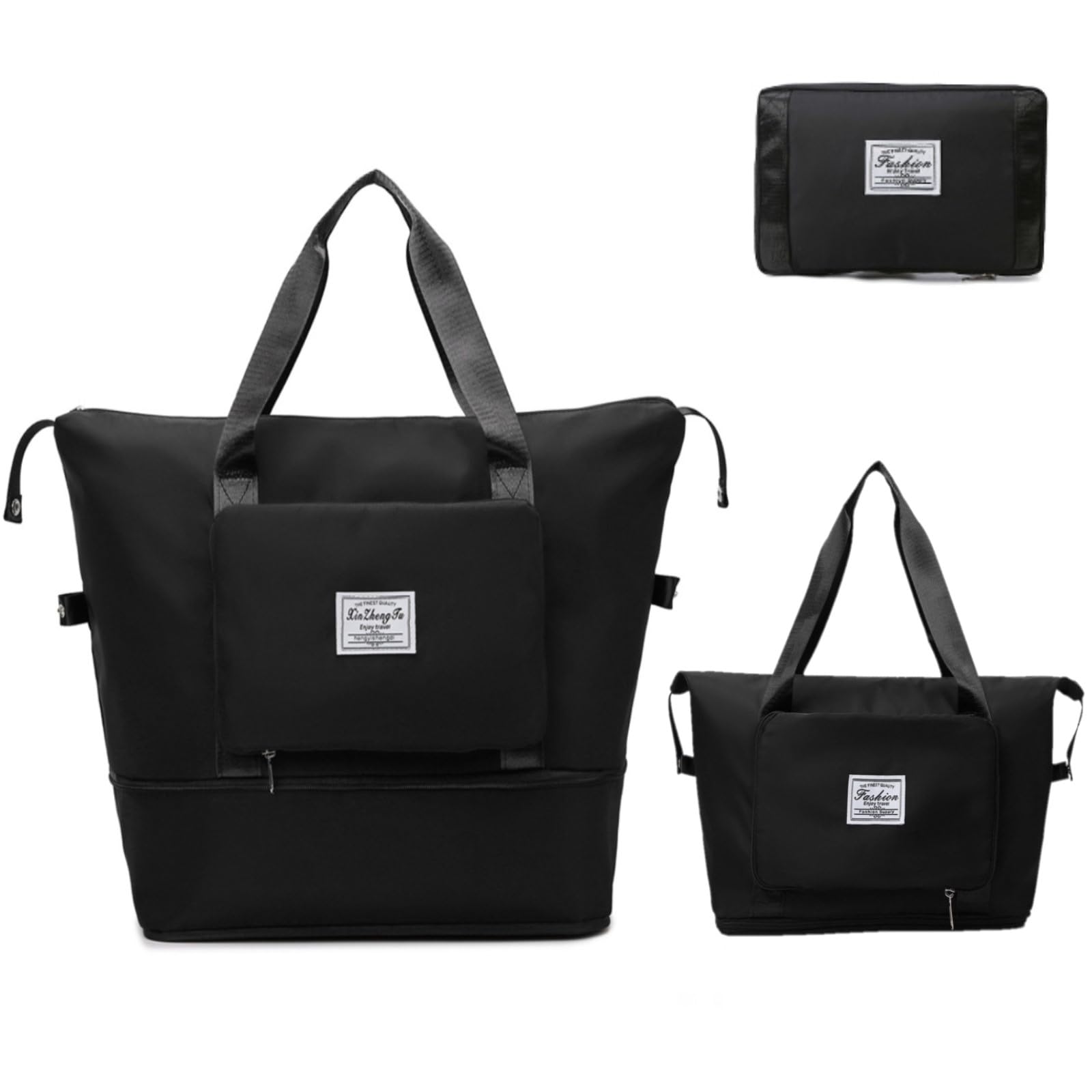 AucuuLarge Capacity Folding Travel Duffel Bag - Waterproof Lightweight Gym Bag with Wet and Dry Separation