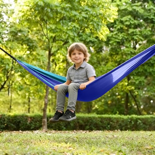 Image of Small Hammock, Camping Hammock with Mosquito Net, Lightweight Nylon Portable Hammock with 10ft Tree Straps,Hammocks for Travel Hiking Backpacking Beach Patio