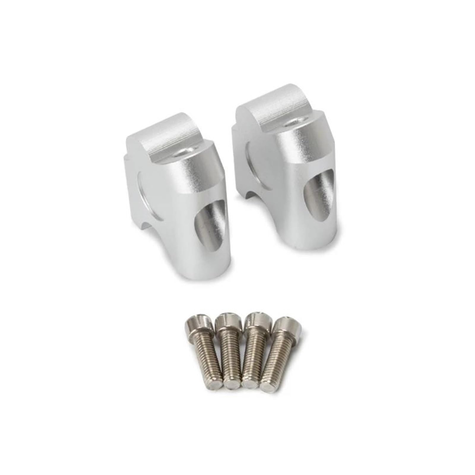 Abrazadera Manillar Elevador Manillar Motocicleta Universal Anodizado 2 Pulgadas Con Pivote Para Abrazadera Manillar Grueso 7/8 22 Mm Elevador(Plata)