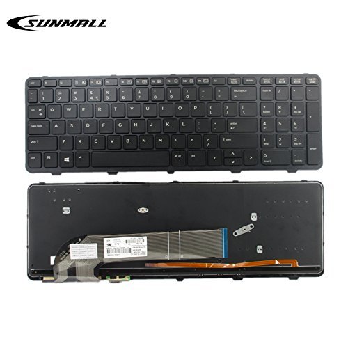 SUNMALL New Laptop Keyboard replacement with FRAME and Backlit for HP Probook 450 G0 450 G1 450 G2 455 G1 455 G2 470 G0 470 G1 4