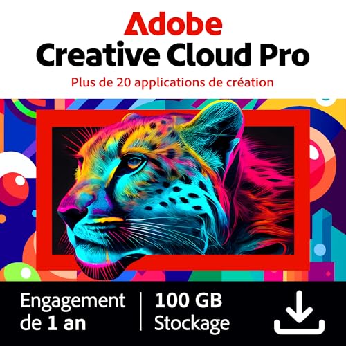 Adobe Creative Cloud Pro | Logiciel Créatif avec IA | PC/Mac | 1an | PC/Mac | Téléchargement