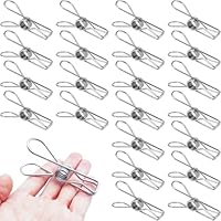100 Pack Stainless Steel Clothes Pegs, Heavy-Duty Rustproof Laundry Clips for Clothesline, Snack Bags, Paper Files, Towels, Pictures – Strong-Grip Washing Line Clips for Home, Kitchen, Office