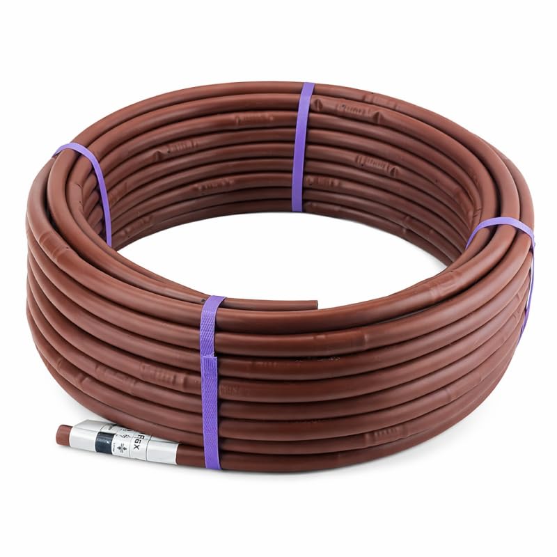 Riegopro - Tuyau auto-compensant marron Brownflex 25 m Ø16 mm - Compte-gouttes auto-compensant anti-aspiration tous les 33 cm de 2,2 l/h - Convient pour enterrer