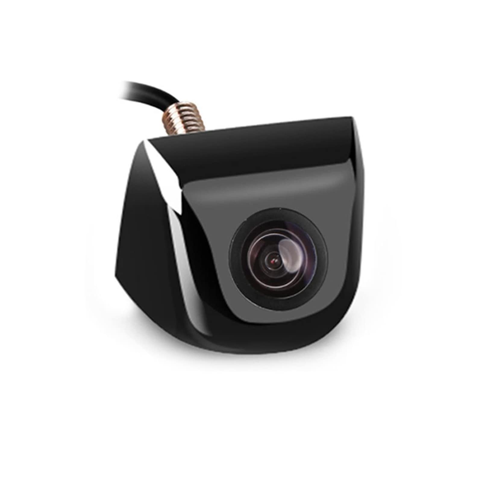 QODOLSI Pack-1 Backup Camera, HD Wide View Waterproof Camera, 170 Degrees Fish Eye Lens, Night Vision Metal Rear View Reverse Camera for Car Truck RV Van SUV (Black)