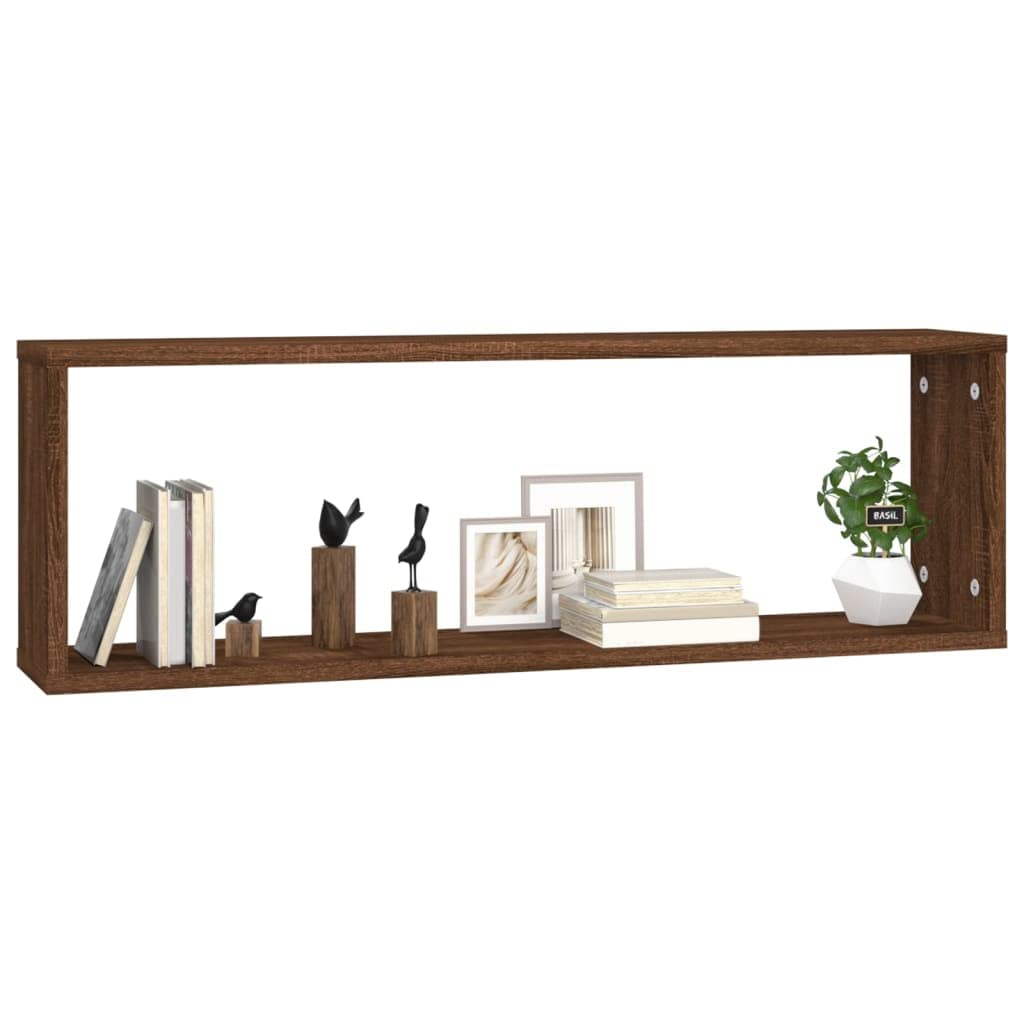 Generico Mensole Muro Cubo 4 Rovere Marrone 80x15x26,5 Legno Multistrato,Scaffalature,Scaffali e mensole per pareti-815922