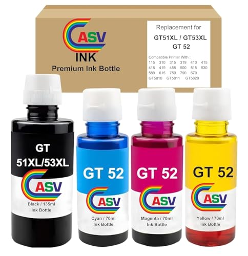 Image of ASV GT53XLsmart Tank Printer 581,210,525,520,521,585,580,670,530,675,720,750,790 Black Tri Color Combo Pack Ink Bottle