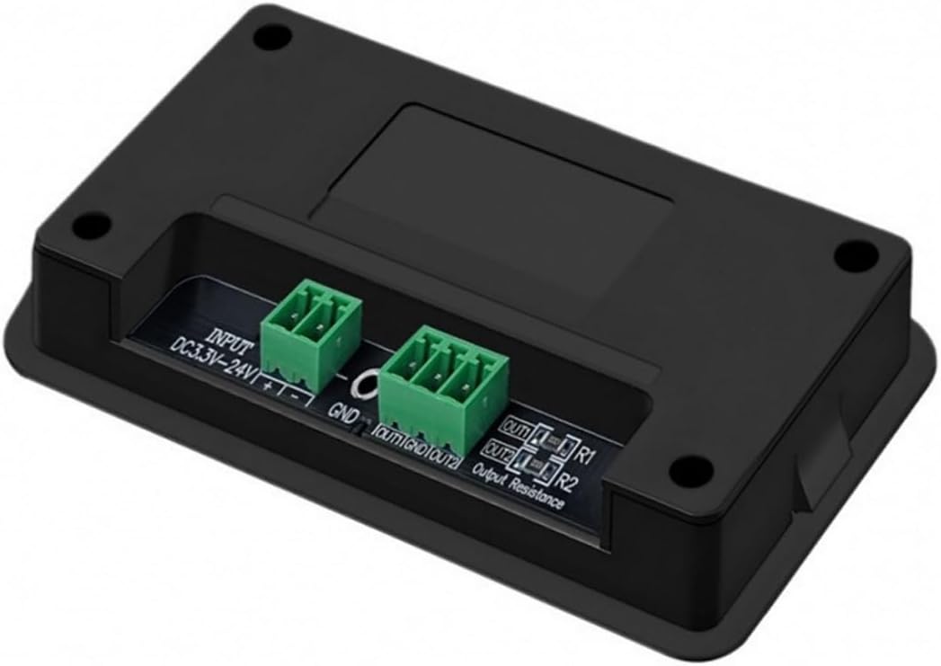 Tukangeun view of the PWM150 Dual Channel Signal Generator with input and output terminals