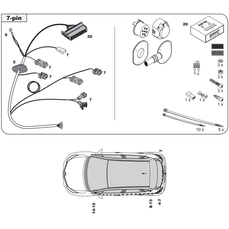 Faisceau SPECIFIQUE 7 Broches pour Renault CAPTUR (04/13-12/19)