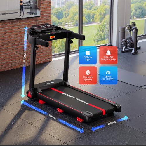Image of Lifelong 4.5HP Motorized Treadmill for Home | Manual Incline 2 Level | Foldable Handle | Max Speed 14 km /h | | LED Display | 12 Workout Programs |110 kg Capacity| Ideal Gym Equipment for Home Workout