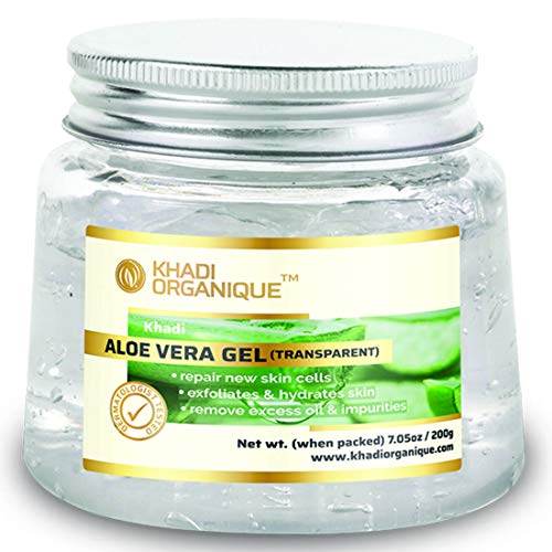 Image of Khadi Organique Aloe Vera Gel for Face | Hydrating, Soothing & Moisturizing Pure & Natural Aloe Vera Anti-Acne Gel Moisturizer for Dark Circles | For Women & Men of All Skin Types - 200gm