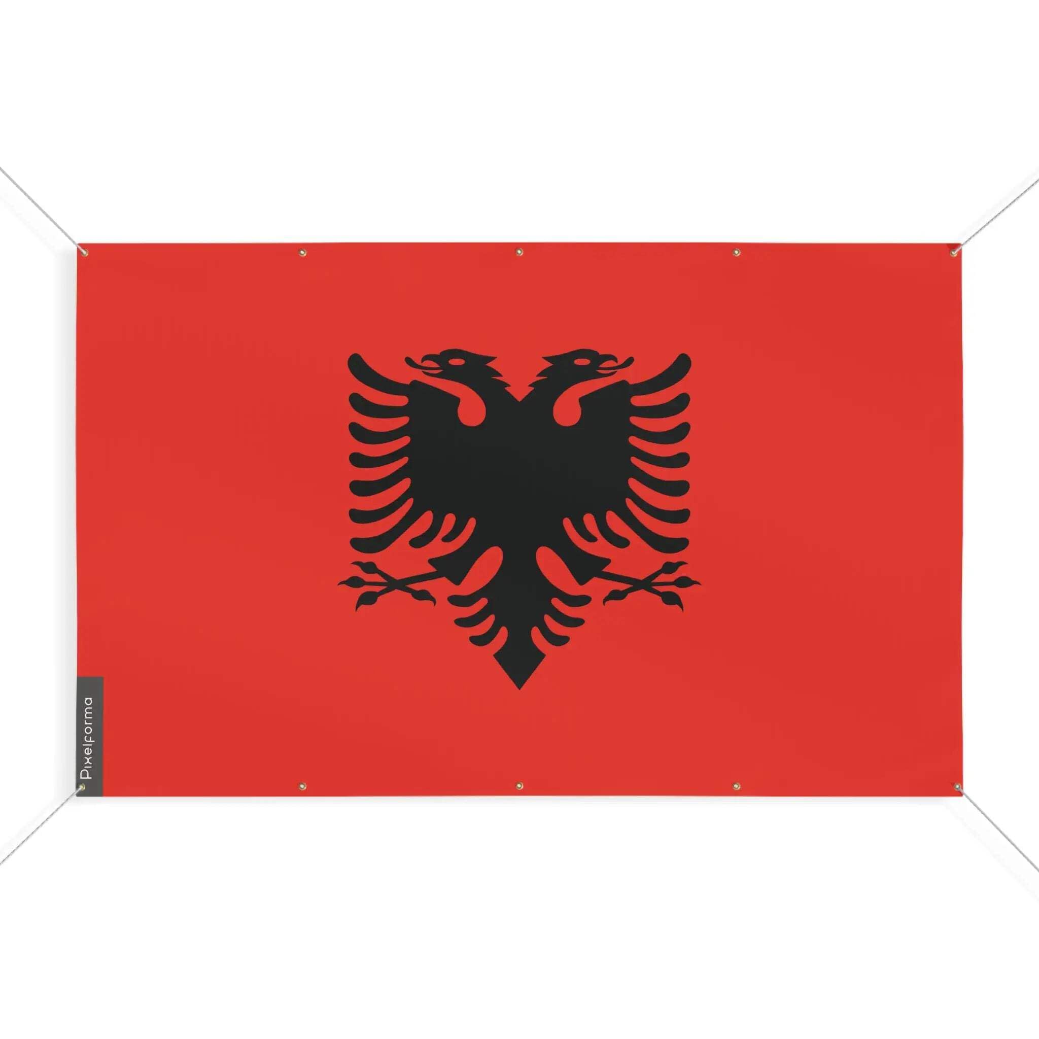 Drapeau Albanie 10 oeillets en tissu résistant de taille 80x120cm