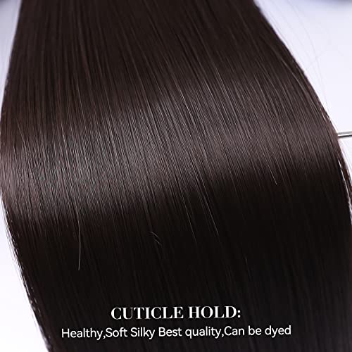 4Pcs Hair Extensions Clip in Brown Black Clip in Hair Extensions for Women Straight Hair Extensions Long 20 Inches(4pcs, 20Inch, 4#) - Image 3