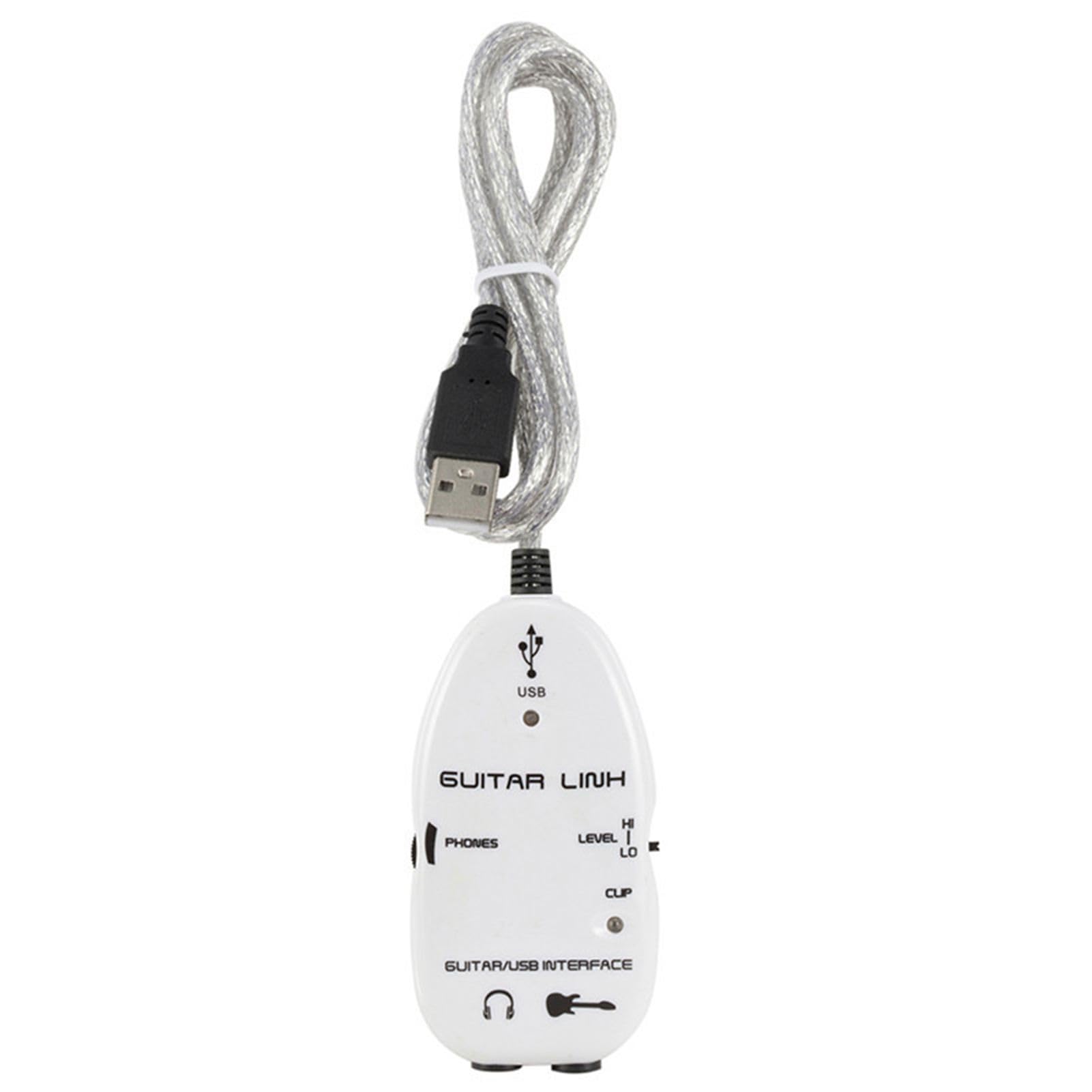 Interfejs audio USB, interfejs audio gitara gitara do adaptera kabla USB z rejestratorem Złącze do komputera PC (WHITE)