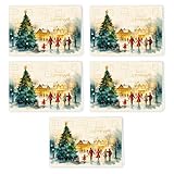 GreenLine Adventskalenderkarte, 5 Stück inkl. Briefumschlag | Adventskalender Karten mit Türchen | Klappkarte Glückwunschkarte aus 100% baumfreien Zuckerrohrpapier | Skorpion Weihnachtskarten