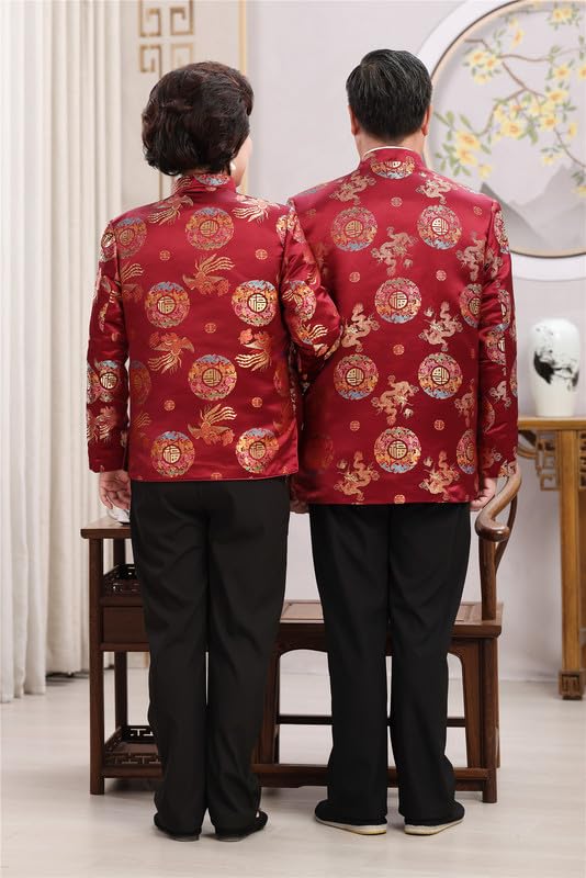Shanghai Story Autumn Winter Red Fu Embroidery Chinese Traditional Top Kungfu Jacket for Couple2