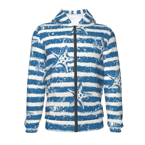Ocean on Striped Kid Hoodies Boys Zip Up Sweatshirts Girls Pullover with Pocket2