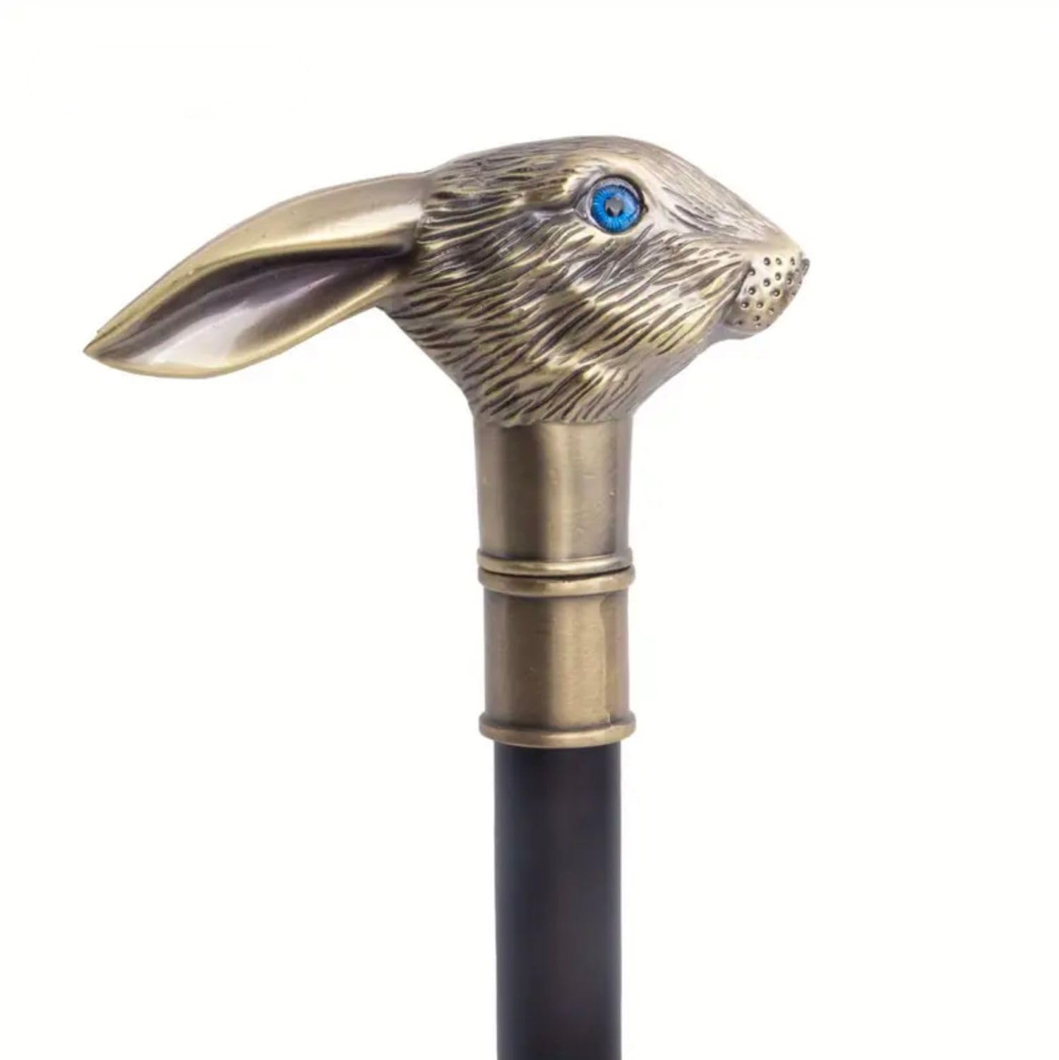 Gehstock mit Hasenkopf schwere Ausführung Bronze Alice im Wunderland Kaninchen Hase Spazierstock
