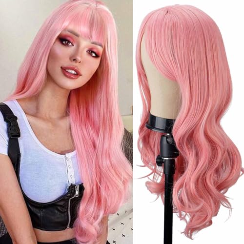 AIDUSA Pink Wigs for Women Long Wig Synthetic Pink Kuwait Ubuy