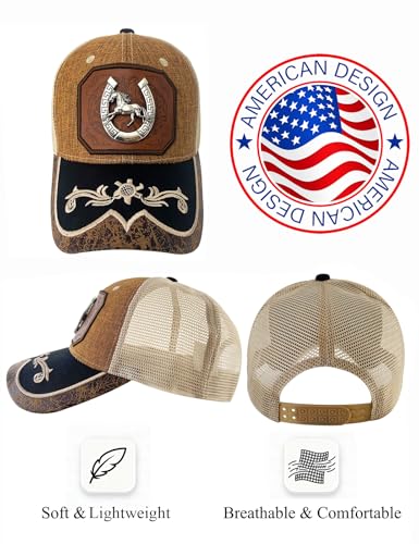 Image of TOPACC Western Trucker Hat for Men Women Cowboy Country Hat Snapback Cap