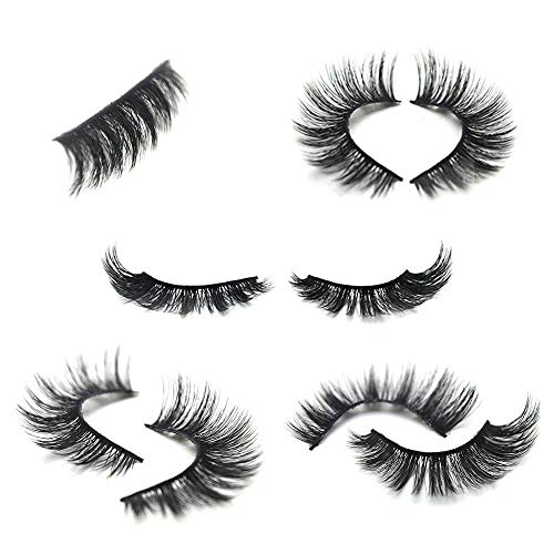 False Mink Lashes| Siberian Mink Fur Lashes| Dramatic Flare Look| 3D Layered | 100% Cruelty-Free & Handmade| Reuseable False Eyelashes| 5 Pair (G802)