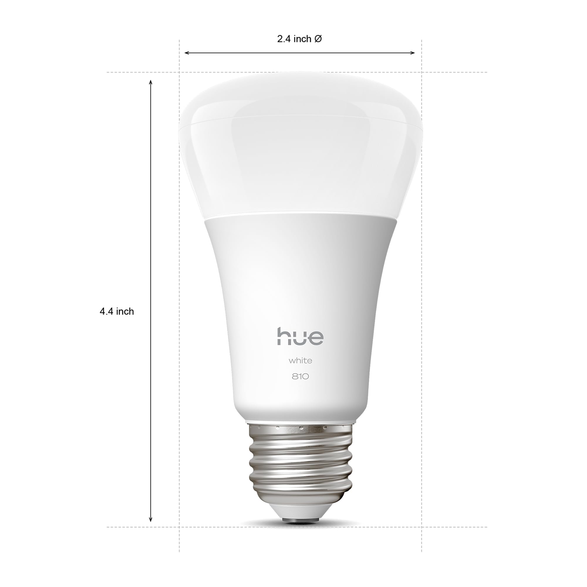 Philips Hue Lâmpada LED inteligente A19, branca quente 2700K, base