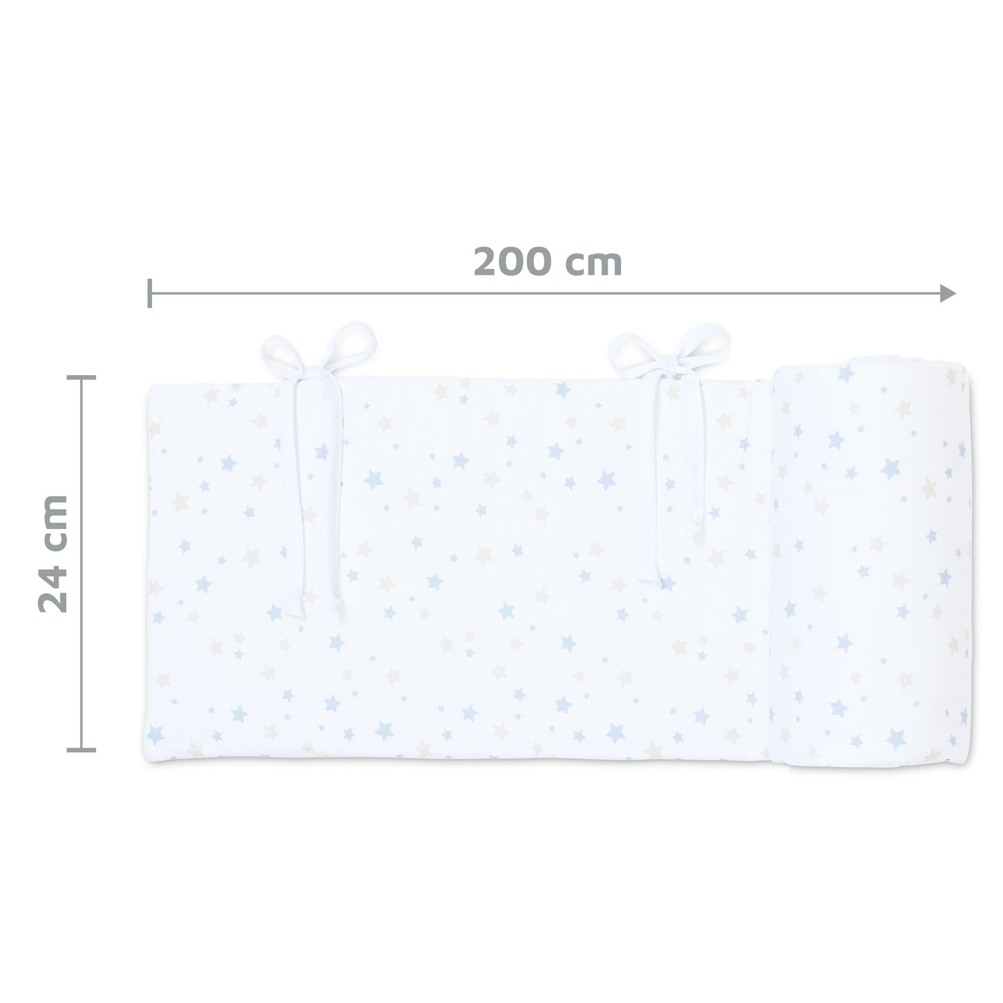babybay Nestchen Piqué passend für Modell Boxspring XXL, weiß Sternemix sand/azurblau