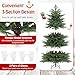 Goplus 6ft Pre-Lit Artificial Christmas Tree, Hinged Holiday Xmas Full Tree with 2116 Lush PVC & PE Tips, 300 Warm White LED Lights, Foldable Metal Stand, Seasonal Home Office Party Decoration