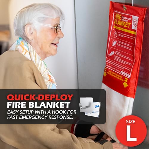 Image of 72 HRS Large Emergency Fire Blanket 47 inchx47 inch - Fiberglass Fire Safety Tool for Home, Kitchen, Camping, Survival | Extinguisher Alternative for Grill, Welding, Fire Pit
