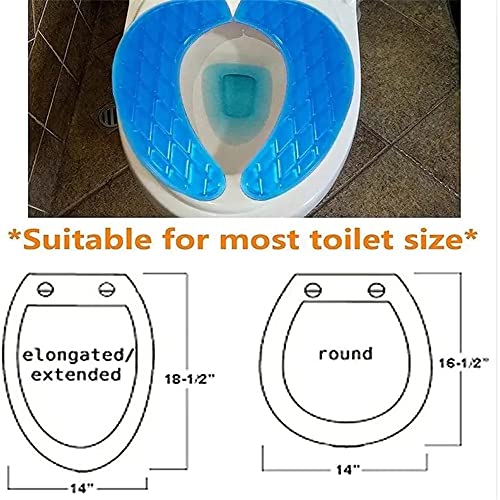 HJJ Universal-Toilettensitzabdeckung, waschbares Gel-Toilettensitzkissen mit Selbstklebendem Design, Schutz für den Toilettensitz, für Haushalt, Bad und Reisen, blau – Bild 6