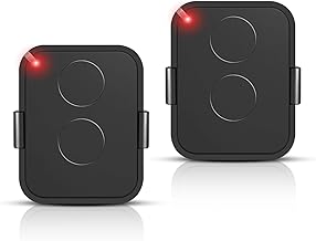 Set of 2 Remote Controls Compatible with Nice Era ONE2/ON2E/ON4E/ON1E, 433.92MHz Garage Door Remote Control, Rolling Code, 2 Channels (Black)