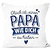 SpecialMe® Funda de cojín con texto en alemán "Glück ist eine Mama/einen Papa wie Dich zu haben personalizable con el nombre de corazón de papá, color blanco, 40 cm x 40 cm