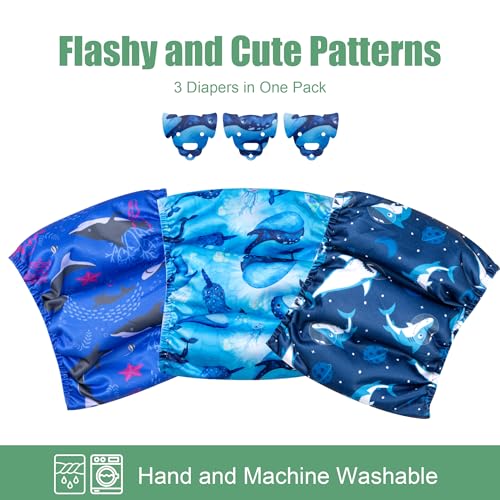 Image of wegreeco Washable Male Dog Belly Band (Stylish Pattern)- Pack of 3 - Washable Male Dog Belly Wrap, Dog Diapers Male (Ocean Adventure, X-Large)