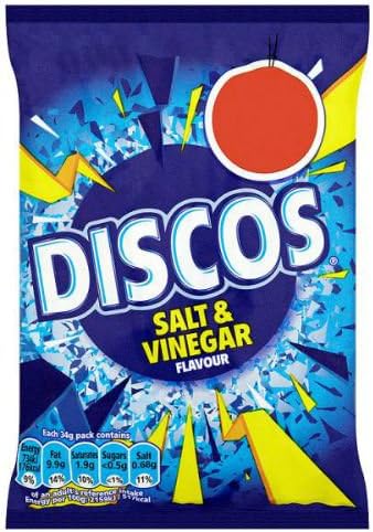 Discos Salt & Vinegar Flavour Crisps 34g - Case of 30